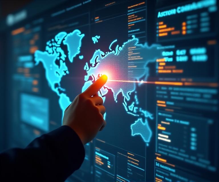Complex logistical data overlaid on a global weather map